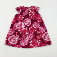 Roses Pink Cord Dress - Girls 6-9 Months