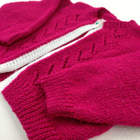 Pink Handmade Knitted Cardigan - Girls 6-9 Months