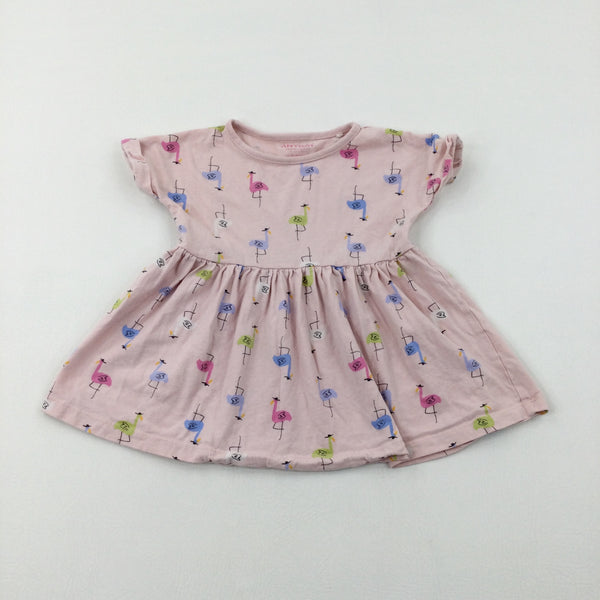 Flamingoes Pink Dress - Girls 12-18 Months