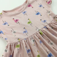 Flamingoes Pink Dress - Girls 12-18 Months