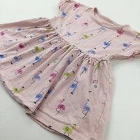 Flamingoes Pink Dress - Girls 12-18 Months