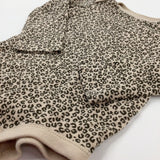 Animal Print Tan Long Sleeve Bodysuit - Girls 9-12 Months