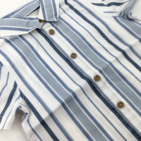 Blue & White Striped Shirt - Boys 18-24 Months