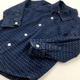 Patterned Navy Long Sleeve Shirt - Boys 18-24 Months