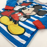 Mickey Mouse Blue Striped Long Sleeve Top - Boys 12-18 Months