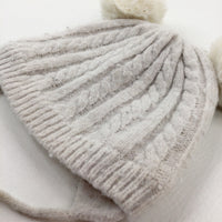 Cream Knitted Winter Bobble Hat - Boys 12-18 Months