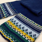 Patterned Navy Knitted Scarf - Boys 1-3 Years