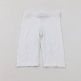 White Cropped Jersey Trousers - Girls 18-24 Months