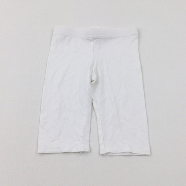 White Cropped Jersey Trousers - Girls 18-24 Months