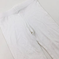 White Cropped Jersey Trousers - Girls 18-24 Months