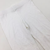 White Cropped Jersey Trousers - Girls 18-24 Months