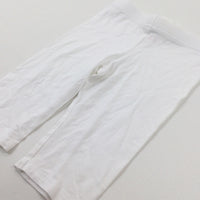 White Cropped Jersey Trousers - Girls 18-24 Months