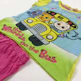 'The Wheels On The Bus' Cocomelon & Friends Colourful Short Pyjamas - Girls 12-18 Months