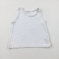 White Cotton Vest - Girls 18-24 Months