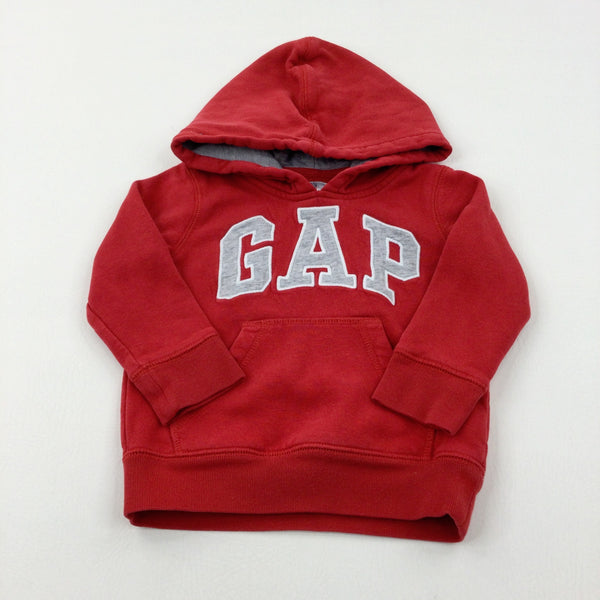 'GAP' Appliqued Red Hoodie - Boys 18-24 Months