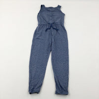 Patterned Blue Jersey Jumpsuit - Girls 4-5 Years