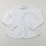 White Cotton Long Sleeve Shirt - Boys 5-6 Years