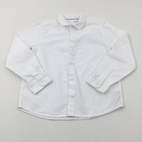 White Cotton Long Sleeve Shirt - Boys 5-6 Years