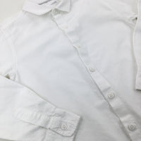 White Cotton Long Sleeve Shirt - Boys 5-6 Years