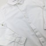 White Cotton Long Sleeve Shirt - Boys 5-6 Years