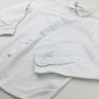 White Cotton Long Sleeve Shirt - Boys 5-6 Years