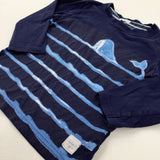 Whale Navy Long Sleeve Top - Boys 2-3 Years