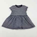 Navy Striped Jersey Dress - Girls 18-24 Months