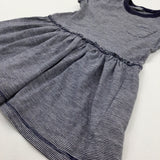 Navy Striped Jersey Dress - Girls 18-24 Months