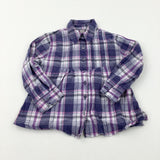 Lilac Checked Long Sleeve Shirt - Girls 2-3 Years