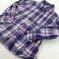 Lilac Checked Long Sleeve Shirt - Girls 2-3 Years