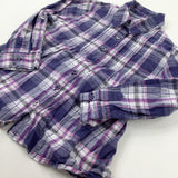 Lilac Checked Long Sleeve Shirt - Girls 2-3 Years