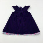 Flowers Purple Cord Dress - Girls 18-24 Months