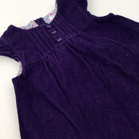 Flowers Purple Cord Dress - Girls 18-24 Months