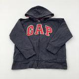 'GAP' Appliqued Charcoal Gey Zip Through Hoodie - Boys 8-9 Years