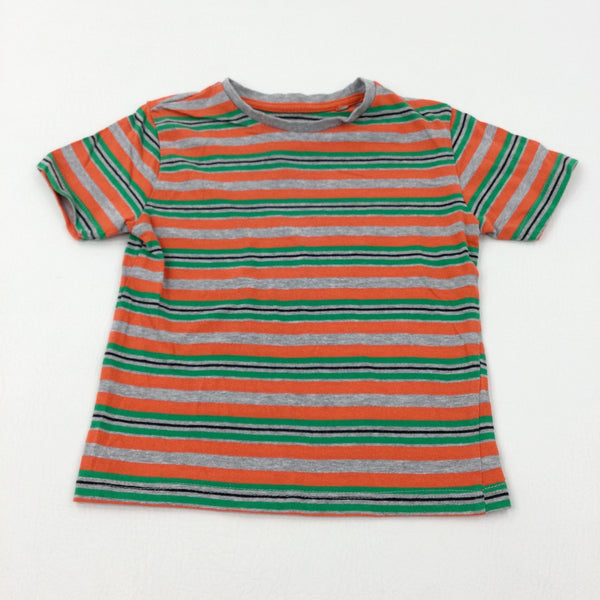 Orange & Green Striped T-Shirt - Boys 2-3 Years