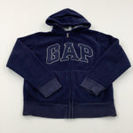 'GAP' Appliqued Navy Fleece Zip Through Hoodie - Boys 8-9 Years