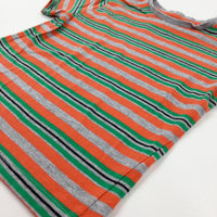 Orange & Green Striped T-Shirt - Boys 2-3 Years