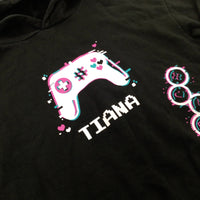 'Tiana' Game Controller Black Hoodie - Girls 8-9 Years