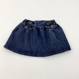 Mid Blue Denim Skirt With Adjustable Waist - Girls 2-3 Years