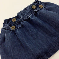 Mid Blue Denim Skirt With Adjustable Waist - Girls 2-3 Years