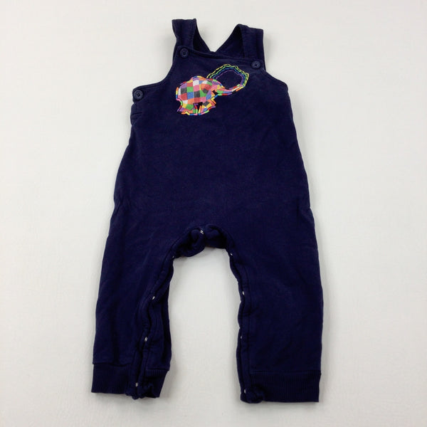 Elmer Appliqued Navy Dungarees - Boys 18-24 Months