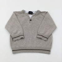 Beige Knitted Jumper - Boys 9-12 Months