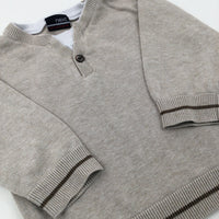 Beige Knitted Jumper - Boys 9-12 Months