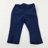 Navy Smart Trousers With Adjustable Waist - Boys 9-12 Months