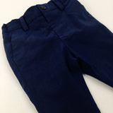 Navy Smart Trousers With Adjustable Waist - Boys 9-12 Months