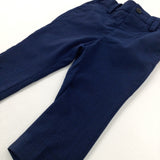 Navy Smart Trousers With Adjustable Waist - Boys 9-12 Months