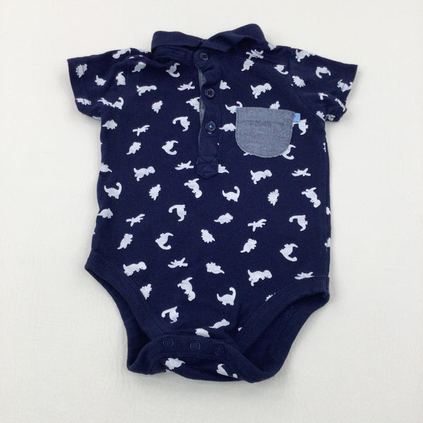 Dinosaurs Navy Bodysuit - Boys 9-12 Months