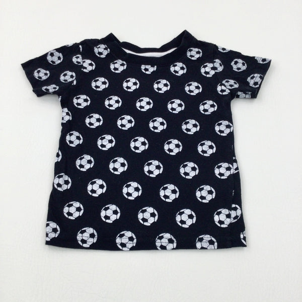 Footballs Black T-Shirt - Boys 9-12 Months