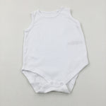 White Cotton Bodysuit - Boys 12-18 Months