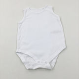 White Cotton Bodysuit - Boys 12-18 Months